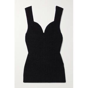 Khaite Lanae Cutout Ribbed Cotton-blend Top Sz S